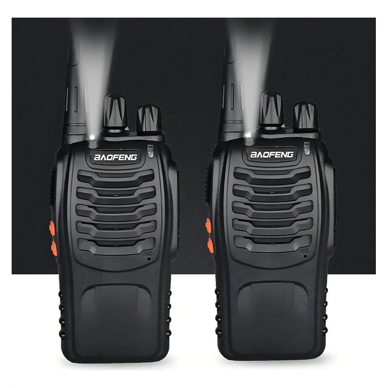 2 Pack Radios Walkie Talkie Bf-888s Recargable,con Manos Libres Color Negro Baofeng Uhf