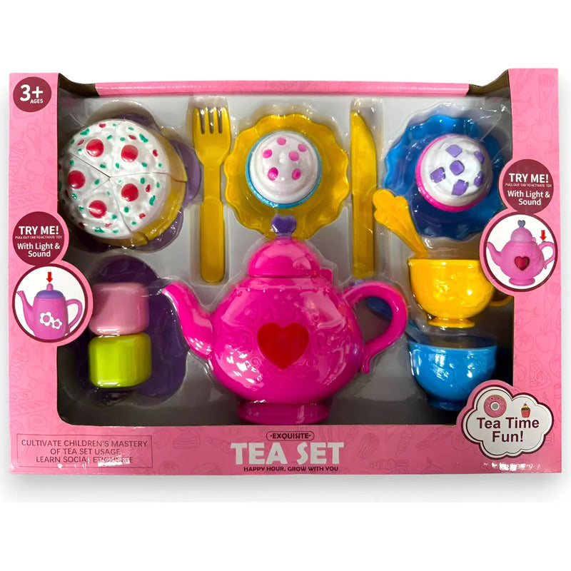 Set De Té Kidshop De Juguete Para Niños, Color Rosado, Con 16 Piezas
