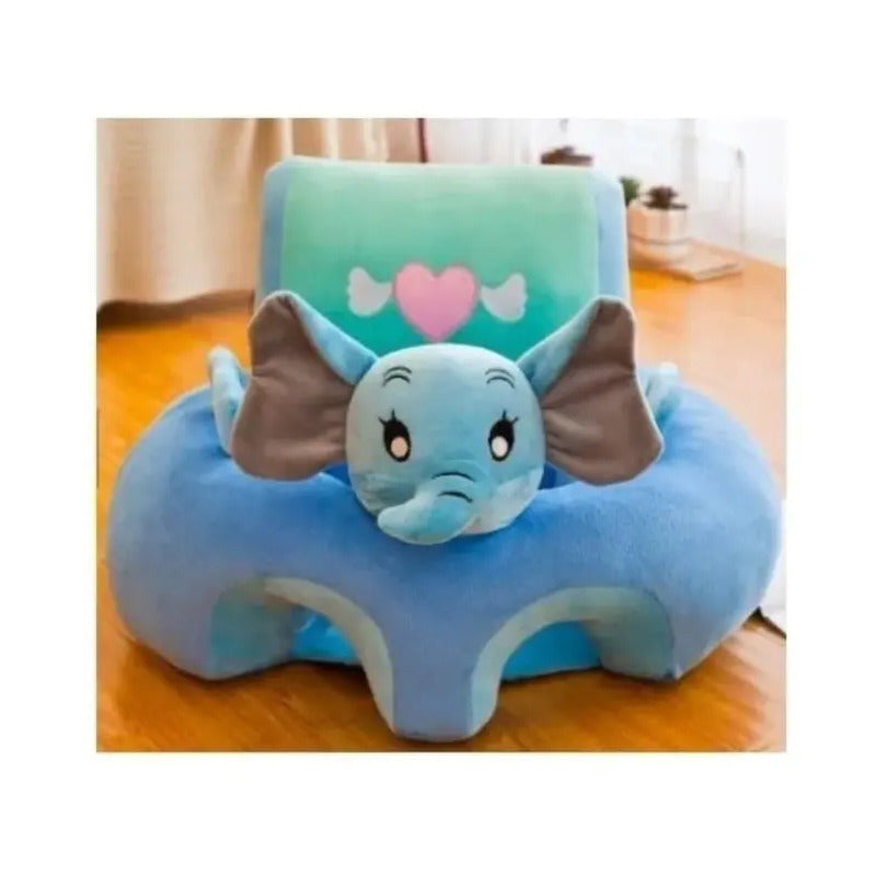 Cojin Planet Home Peluche 2022 De 55cm X 35cm Liso De Elefante Color Celeste -