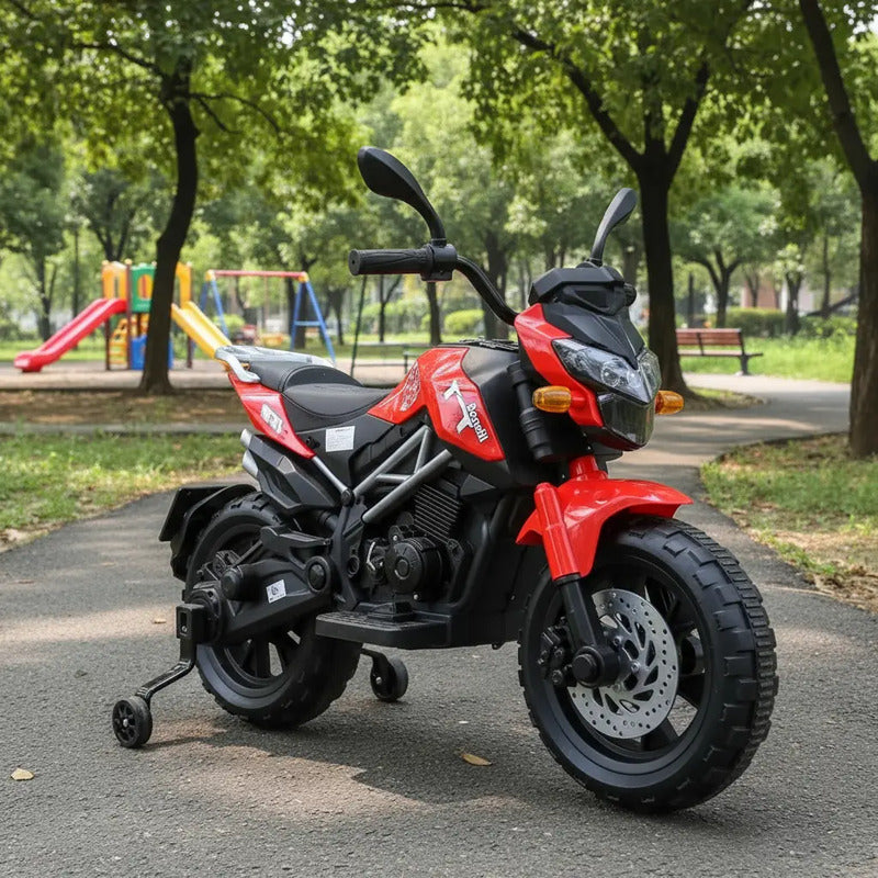 Moto Electrica Cross Llantas Auxliares, 2 A 6 Años,sonidos