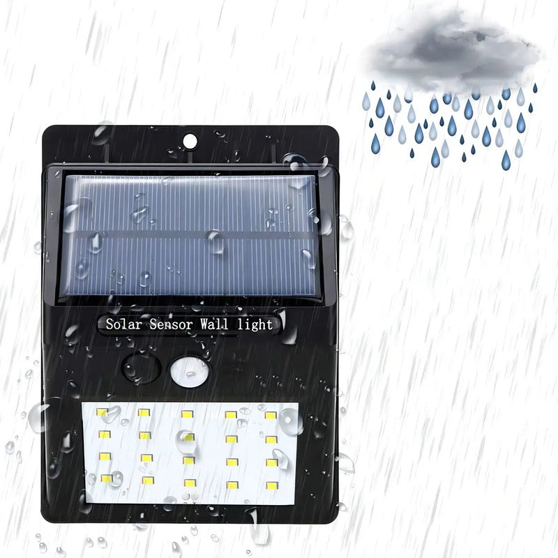 Lámpara Luz Led Exteriores Sensor Movimiento Panel Solar 20l