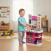 Cocina Infantil Agua,vapor Luces Y Sonidos 92 Pcs 008-58 Color Beis