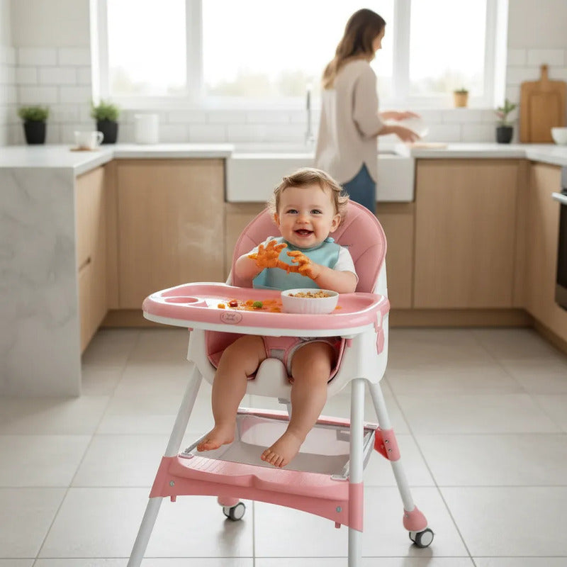 Silla Comedor Para Bebe Plegable Con Ruedas 555-13a