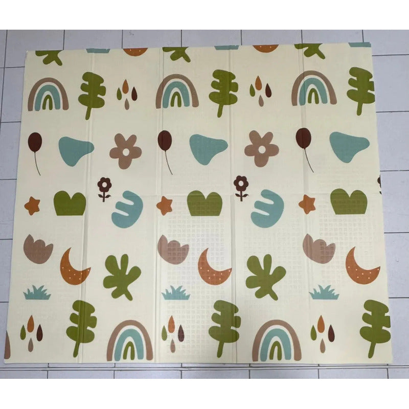 Tapete De Juego Plegable Gateo Bebé 200x180 Cm Doble Faz Luna-hoja