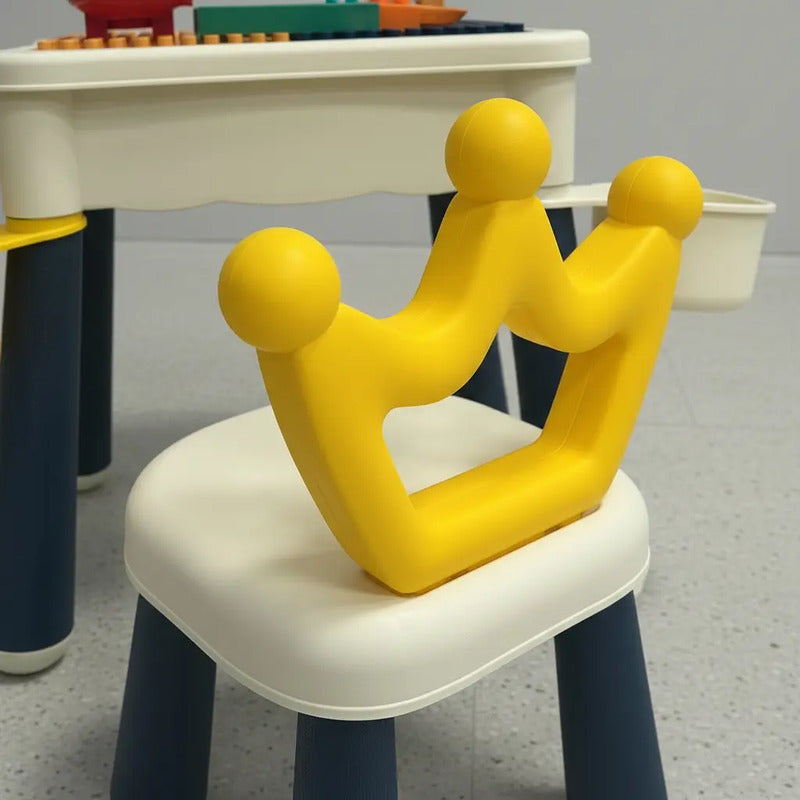 Mesa Didáctica De Bloques Para Armar+silla Infantil Rt1257-1 Azul