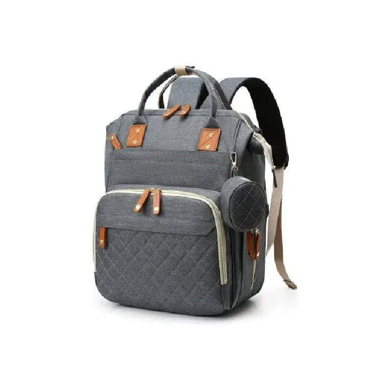 Pañalera Tipo Morral Mochila Con Bolsillos Termicos Usb 9010 Color Gris Oscuro