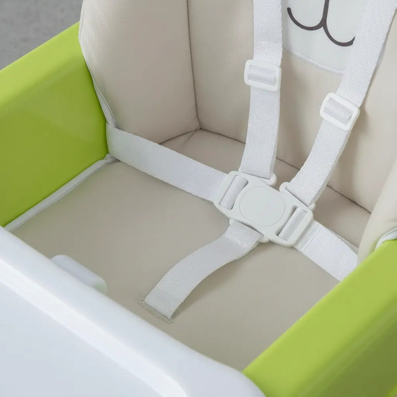 Silla Comedor Y Escritorio Para Bebe + Cojin Acolchado Oso