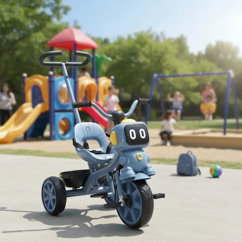 Triciclo Infantil Robots Con Música Y Cesta Tr-068