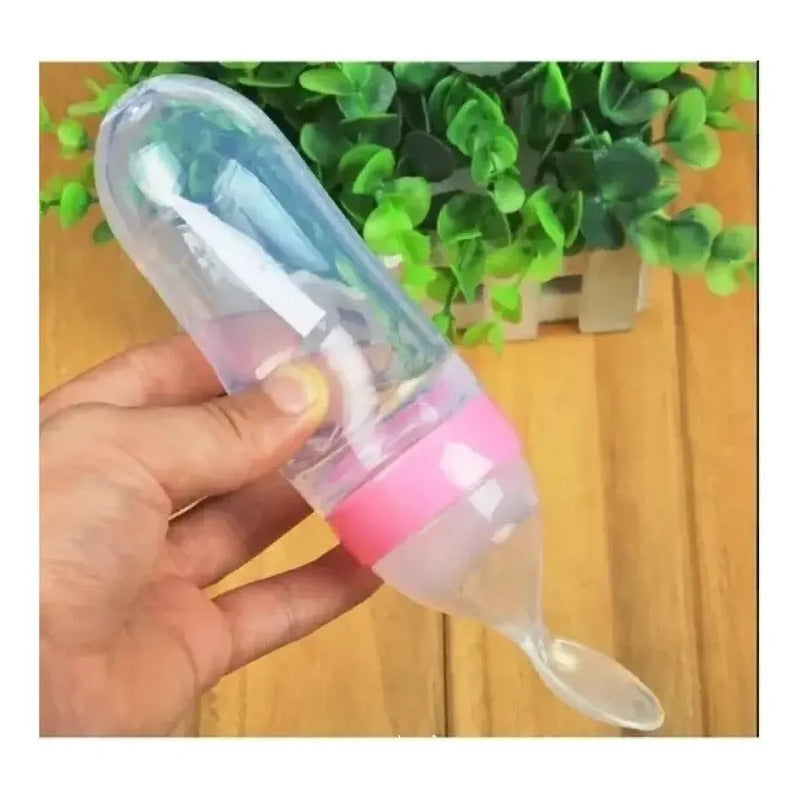 Tetero Cuchara De Alimentos Para Bebés - Fácil Uso Y Seguro Rosa