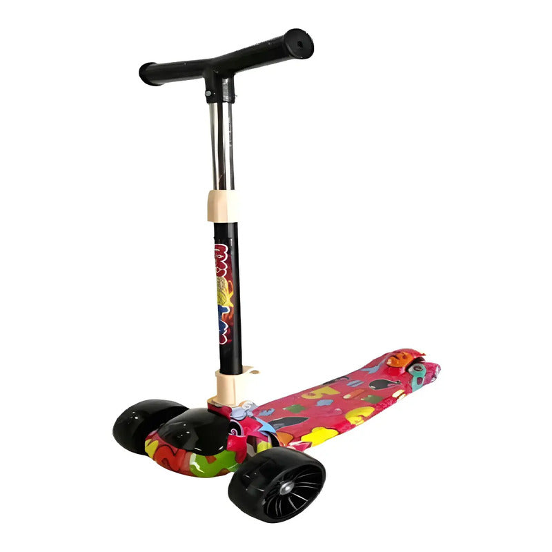 Scooter Infantil Rojo Plegable 3 Ruedas Manubrio Ajustable Antideslizante Desconocido