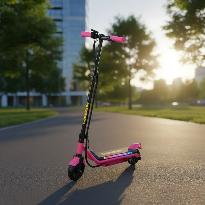 Scooter Eléctrico Kidshop Pt22 Con Luces Led Rosa Chicle