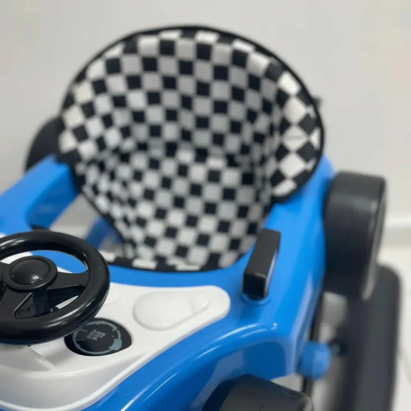 Caminador Con Guia Bebes Tapete F1 Azul