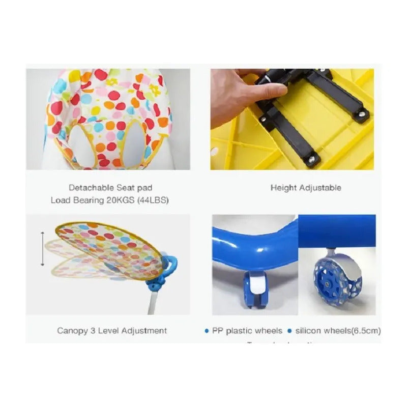 Caminador De Bebe Mecedor 4 En 1 Plegable Oso