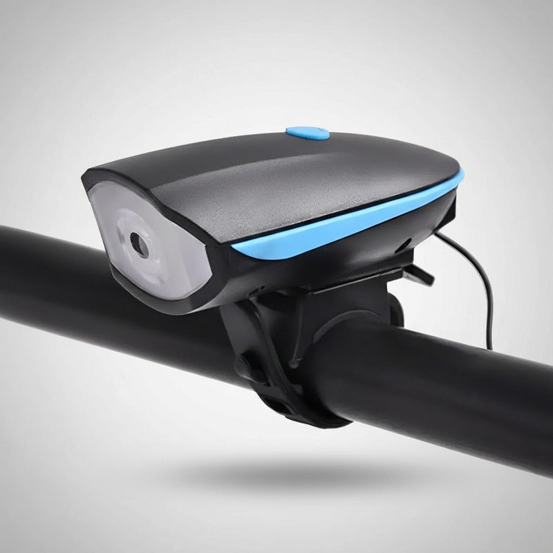 Luz Linterna Blanca Con Pito Bicicleta Recargable 250 Lumens