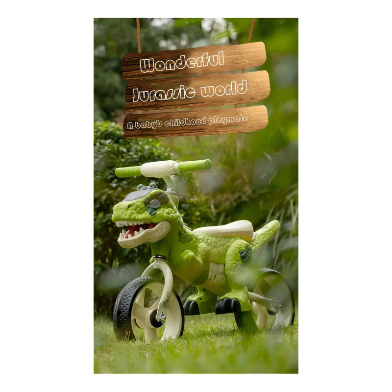 Triciclo Bicicleta Dinosaurio Con Música Y Cesta Tr-064