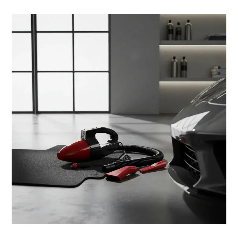 Aspiradora Portátil Multifuncional Para Auto Con Luz T85 Rojo 110v