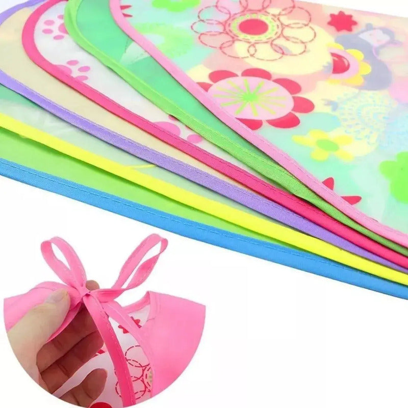 Babero Delantal Bebés Y Niños De Manga Larga Impermeables