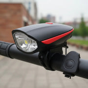 Luz Linterna Blanca Con Pito Bicicleta Recargable 250 Lumens