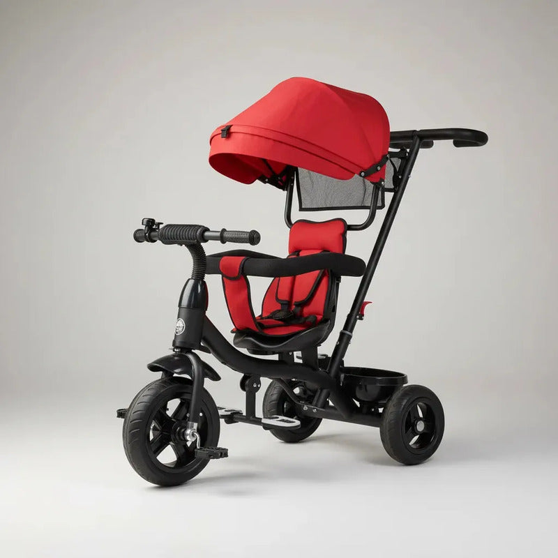 Triciclo Paseador Con Guía Bebe Infantil Paseador 6041 Rojo