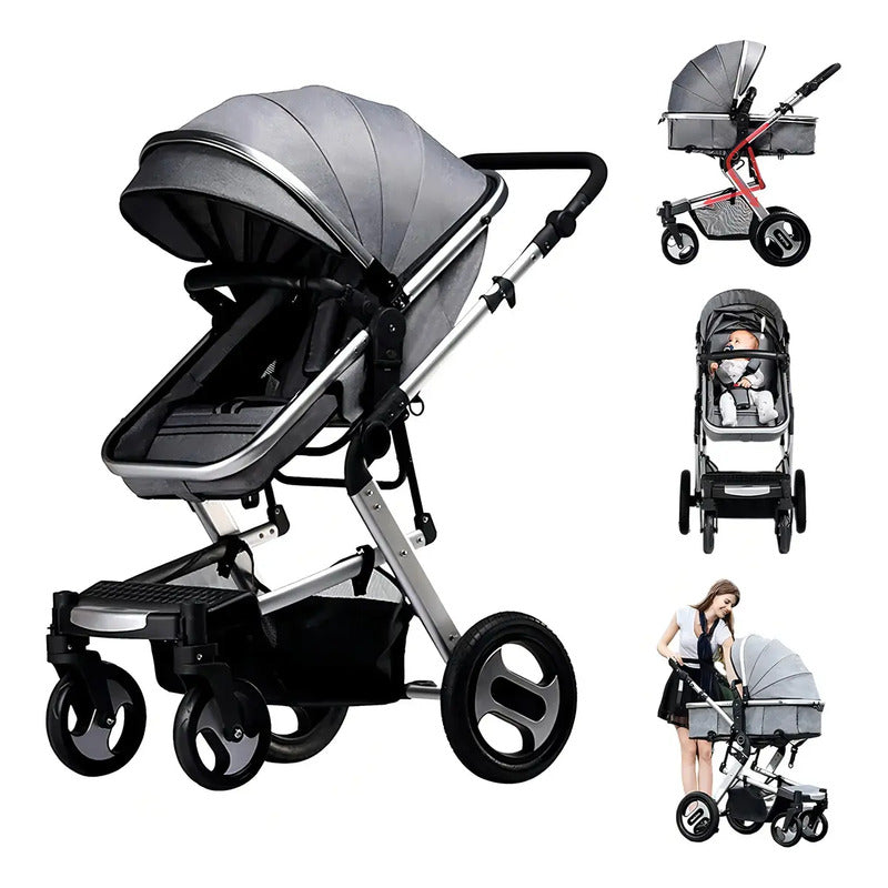 Coche Tipo Moises Fino Paseador De Lujo + Toldillo Color Beige