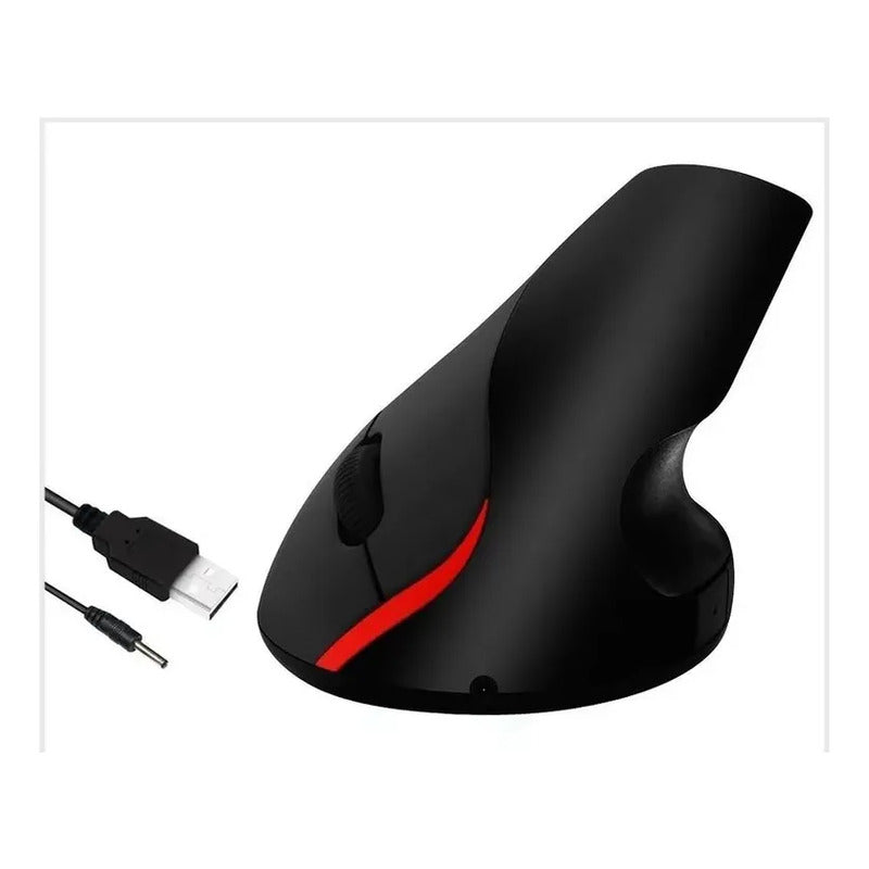 Mouse Optical Vertical 2025 Ergonómico 5 Botones K-2 Negro Negro