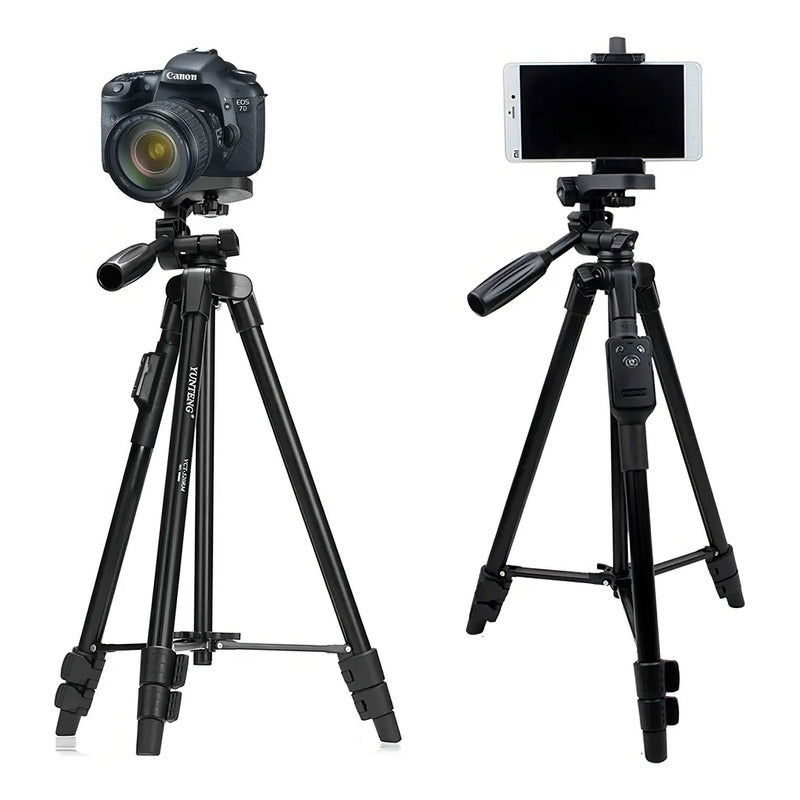 Trípode Yunfeng 3388 Para Celular Con Nivel Burbuja Y Bluetooth, 120 Cm Negro