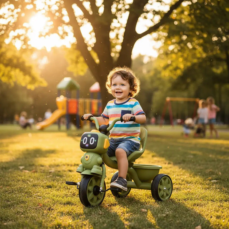 Triciclo Infantil Robots Con Música Y Cesta Tr-068