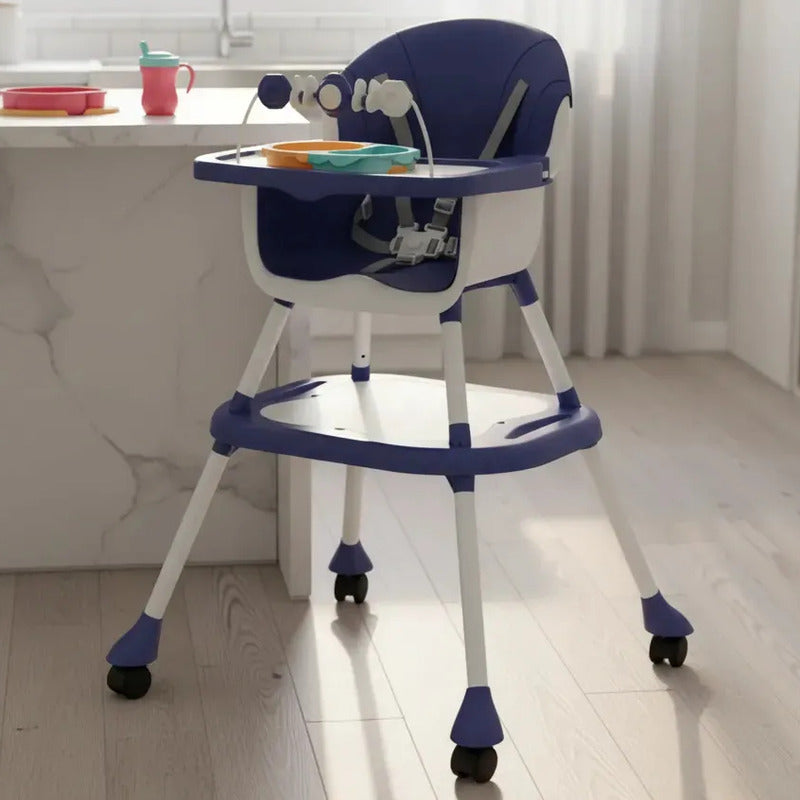 Silla Comedor Y Escritorio 6 En 1+ Marcadores Y Legos Lisa Azul