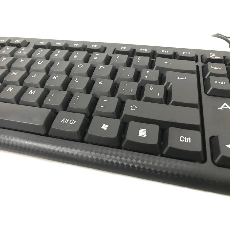 Teclado Aoas M200 Usb Español Latinoamérica Negro Resistente A Salpicaduras Español Latinoamericano