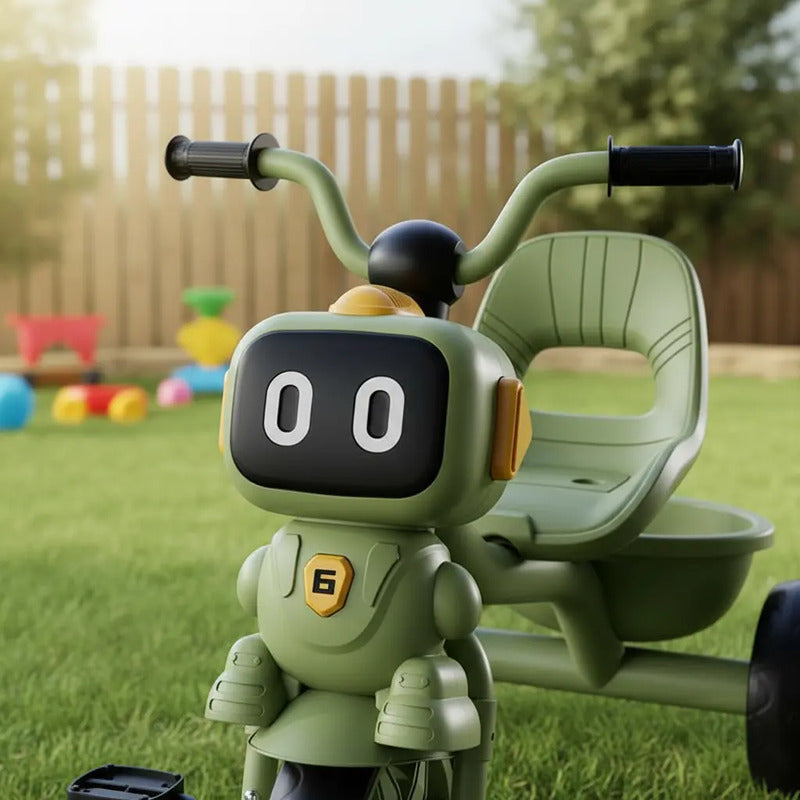 Triciclo Infantil Robots Con Música Y Cesta Tr-068