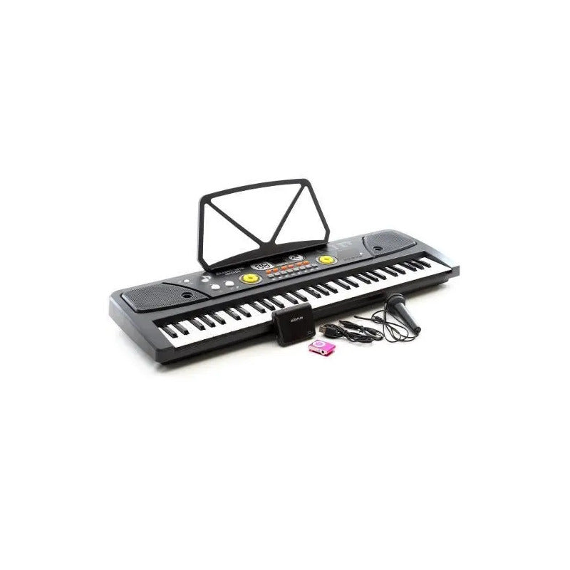 Teclado Organeta Piano Electronico 61 Teclas + Microfono Mp3 Negro