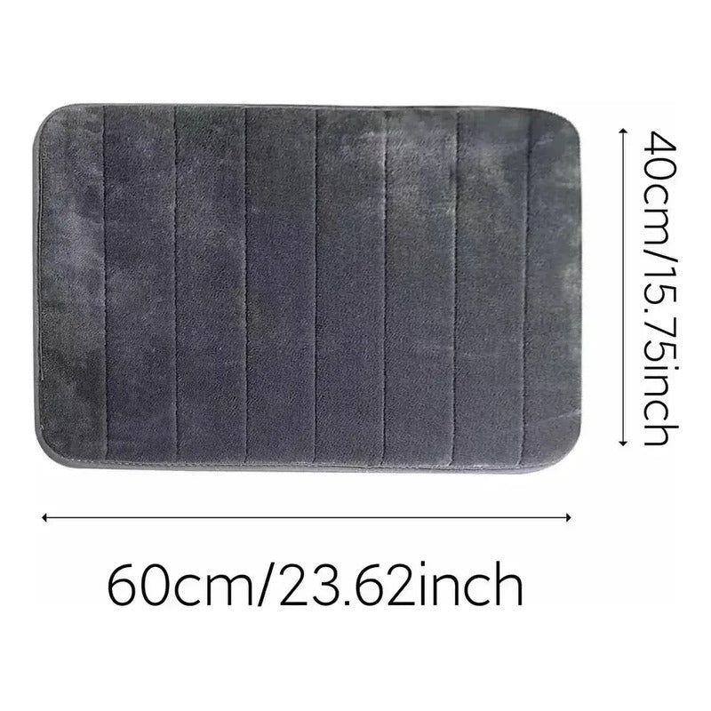 Alfombrilla De Baño Viscoelástica Con Diseño De Rayas 35197 Gris Raya