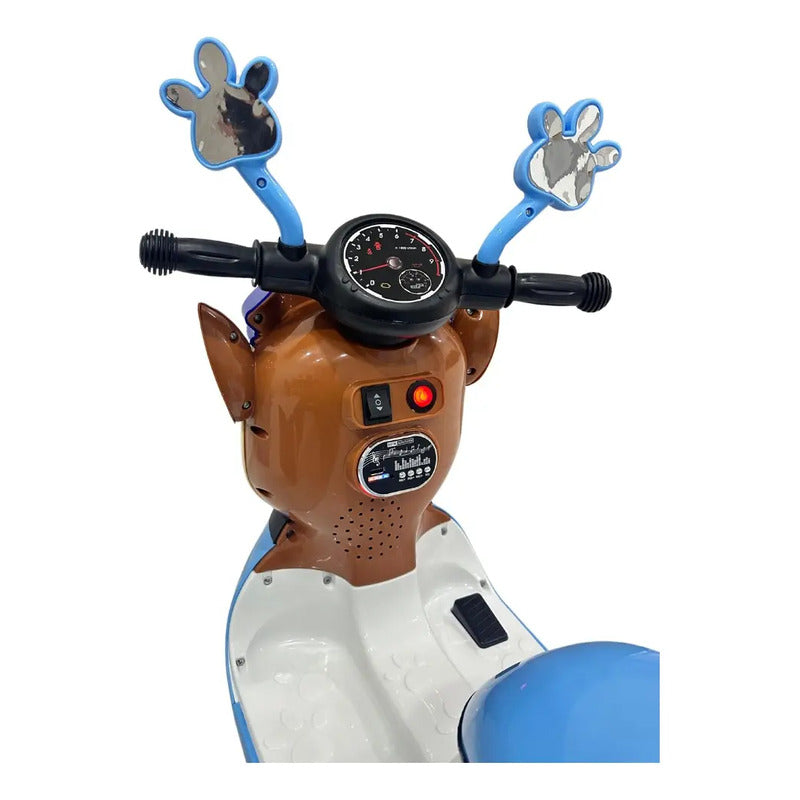 Moto Carro Eléctrico Bateria Recargable Niños Celeste 110v Azul