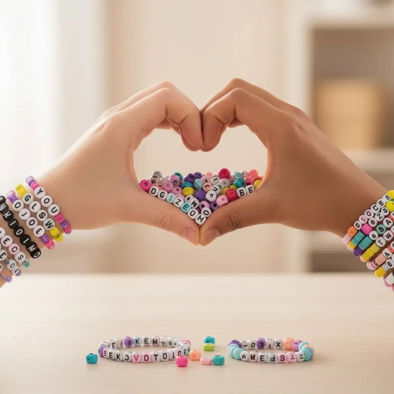 Set Para Hacer Pulseras Con Letras Y Colores J-9170
