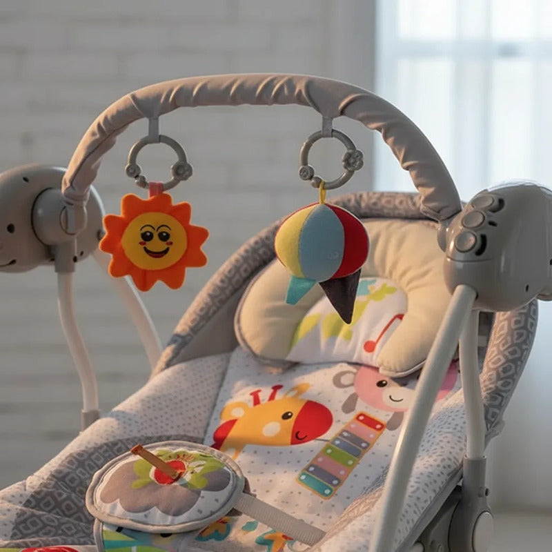 Columpio Electrico Mecedora Con Control Musical Para Bebe  Gris