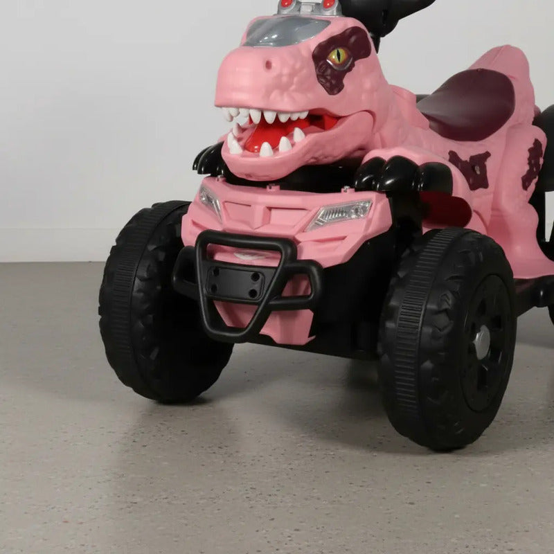 Cuatrimoto Eléctrica Niños Musica Luces Dino Mt003 Color Rosa Claro