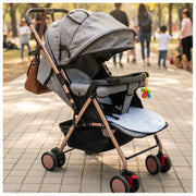 Coche Paseador Para Bebe Facil De Cerrar Y Reversible 803-7 Gris Claro Dorado