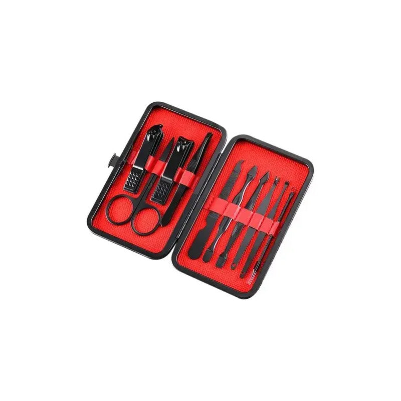 Kit Manicure Con Estuche De Lujo En Acero X 10 Pcs