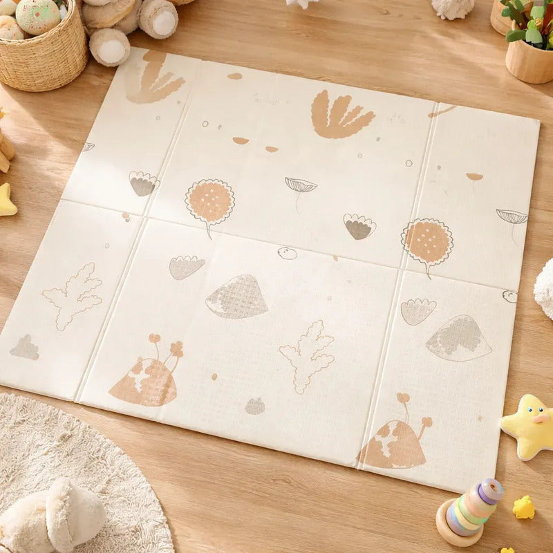 Tapete De Juego Plegable Gateo Bebé 200x180 Cm Doble Faz Luna-hoja