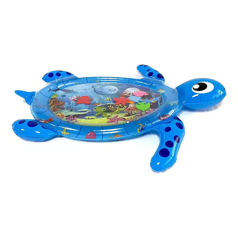 Alfombra De Juego Inflable Agua Bebé Animales Marinos Verde 87x45 Cm