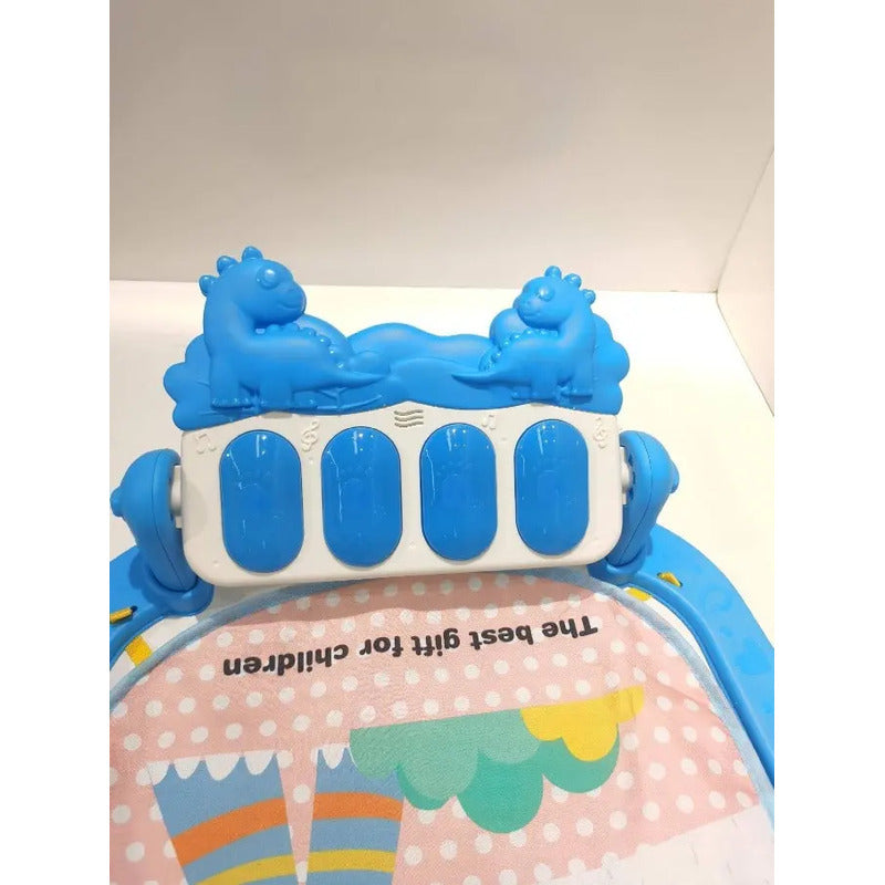 Gimnasio Piano Manta Con Sonajeros Para Bebes Y Con Sonidos Color Celeste Expreso Polar