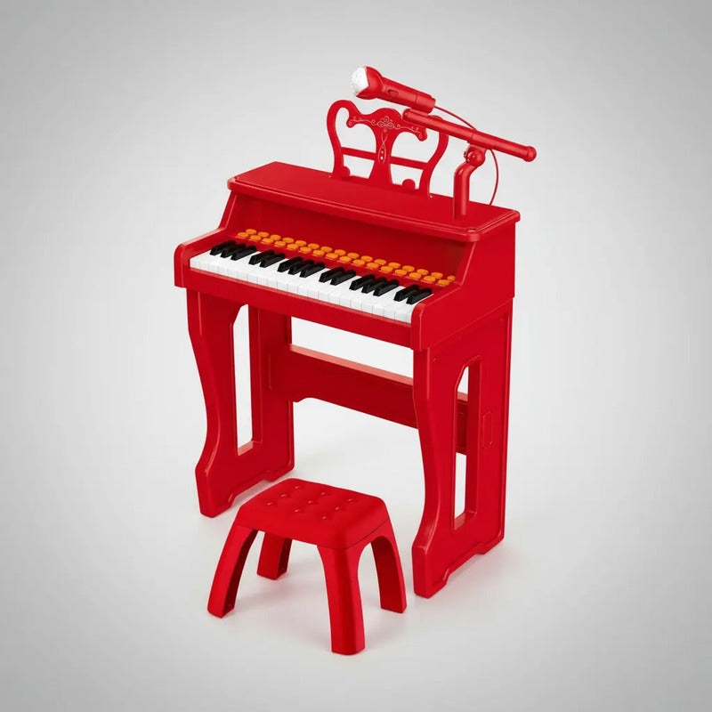Piano Organeta Clasico Musical 37 Letras Juguetes Con Silla