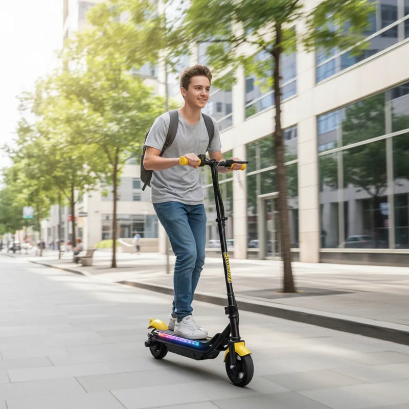 Scooter Eléctrico Kidshop Pt22 Con Luces Led Negro