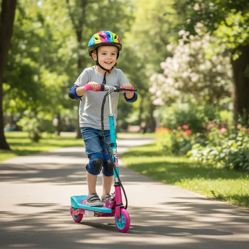Patineta Scooter Eléctrico Kidshop Pt07 Color Celeste