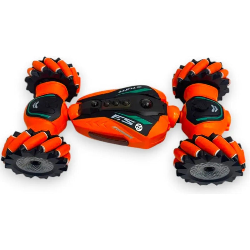 Carro Acrobatico 4x4 Giro 360 Control Remoto Sensor Mx-59 Color Naranja Neon