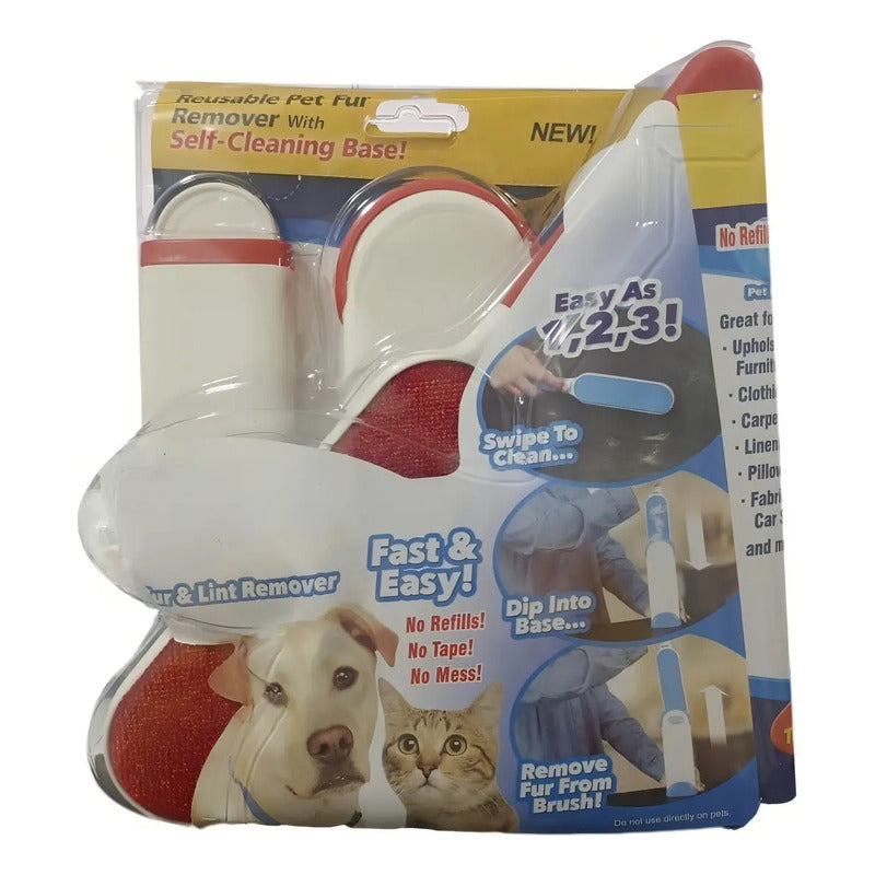 Removedor De Pelusa Mascotas Cepillo Quitamota Furwiza Color Rojo