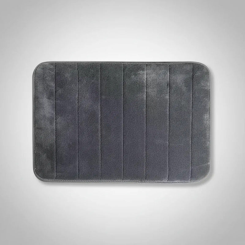 Alfombrilla De Baño Viscoelástica Con Diseño De Rayas 35197 Gris Raya