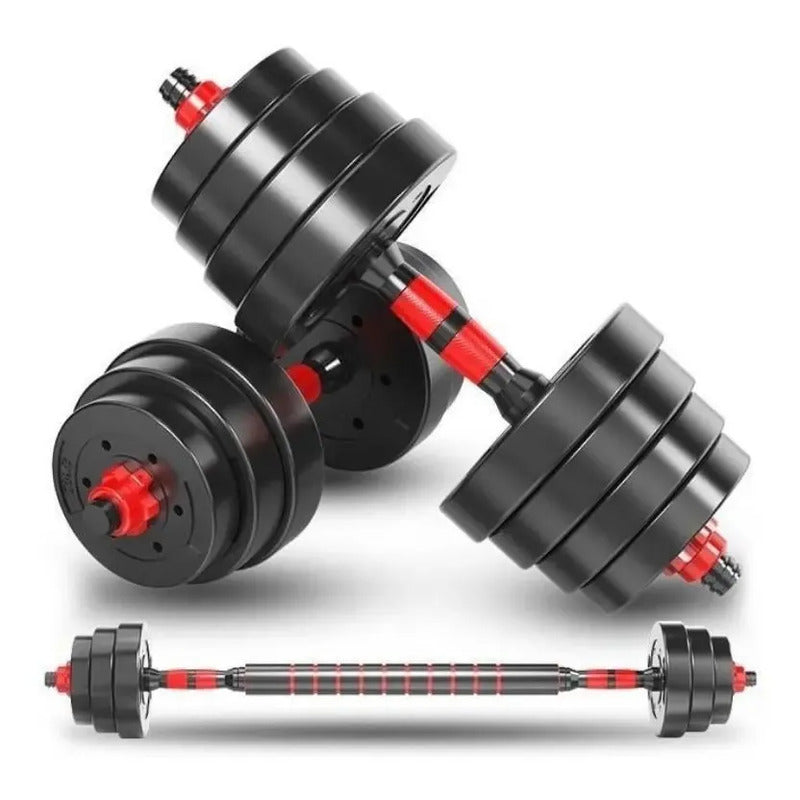 Mancuernas Pesas Termoforrada 20kg 40lb Antideslizante Barr Negro