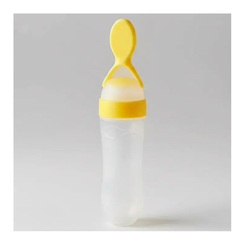 Tetero Cuchara De Alimentos Para Bebés - Fácil Uso Y Seguro Amarillo