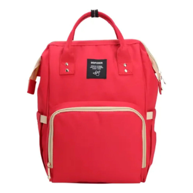 Pañalera Bolso Morral Materno De Bebe 1005-rj Rojo Lisa